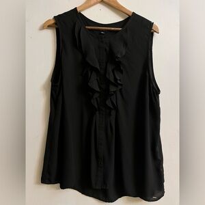 Tommy Hilfiger Black Ruffle Sleeveless Blouse